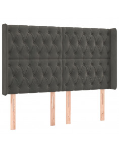 Testiera ad Orecchio GrigioScuro 147x16x118/128cm in Velluto 2