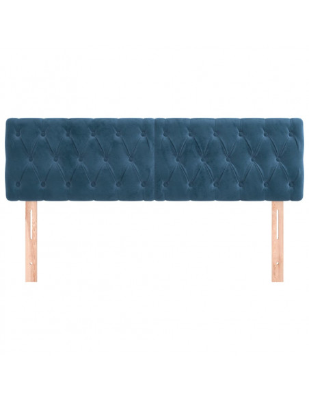 Testiere 2 pz Blu Scuro 72x7x78/88 cm in Velluto