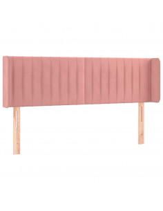 Testiera ad Orecchio Rosa 147x16x78/88 cm in Velluto 2