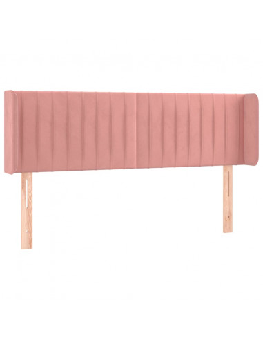 Testiera ad Orecchio Rosa 147x16x78/88 cm in Velluto