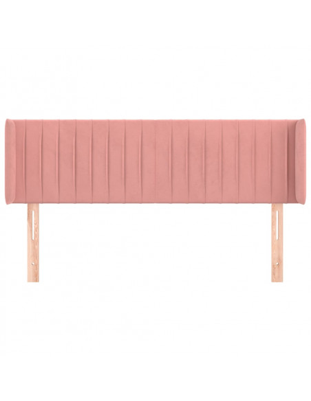 Testiera ad Orecchio Rosa 147x16x78/88 cm in Velluto