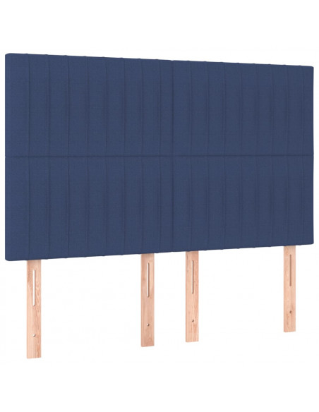 Testiera a LED Blu 144x5x118/128 cm in Tessuto