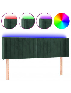 Testiera a LED Verde Scuro 147x16x78/88 cm in Velluto 2