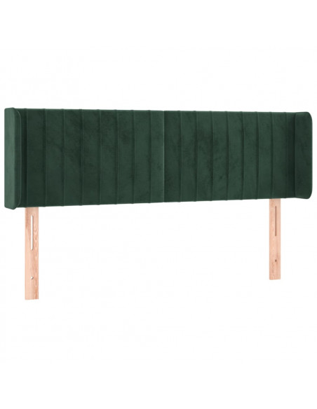 Testiera a LED Verde Scuro 147x16x78/88 cm in Velluto