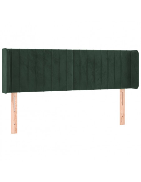 Testiera ad Orecchio Verde Scuro 147x16x78/88 cm in Velluto