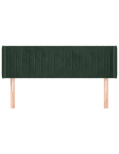 Testiera ad Orecchio Verde Scuro 147x16x78/88 cm in Velluto