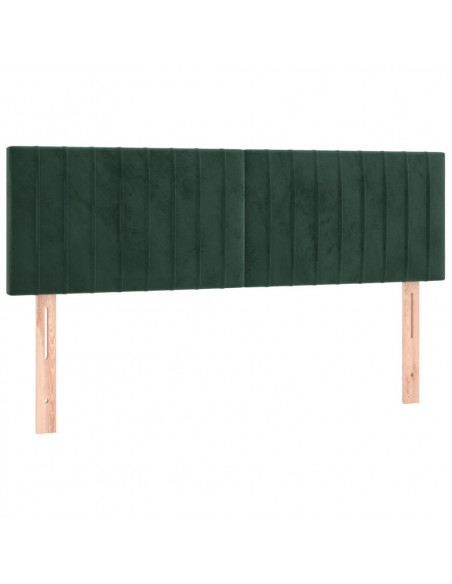 Testiera a LED Verde Scuro 144x5x78/88 cm in Velluto
