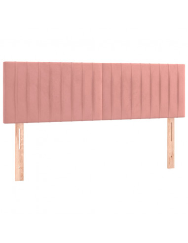 Testiera a LED Rosa 144x5x78/88 cm in Velluto