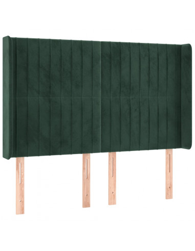 Testiera a LED Verde Scuro 147x16x118/128 cm in Velluto