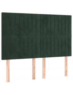 Testiere 4 pz Verde Scuro 72x5x78/88 cm in Velluto 2