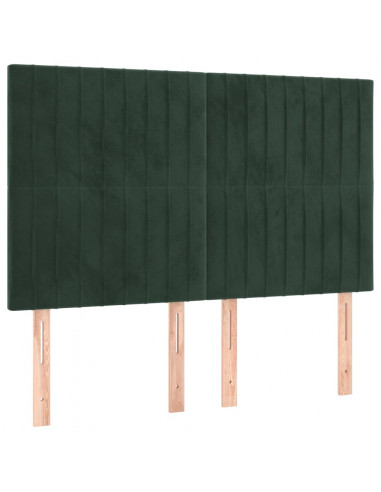 Testiere 4 pz Verde Scuro 72x5x78/88 cm in Velluto
