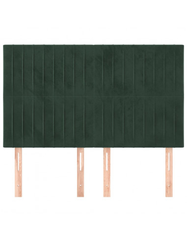 Testiere 4 pz Verde Scuro 72x5x78/88 cm in Velluto
