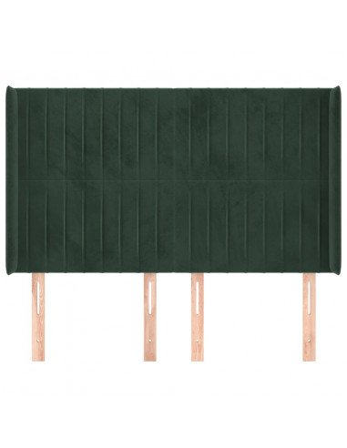 Testiera ad Orecchio Verde Scuro 147x23x118/128cm in Velluto