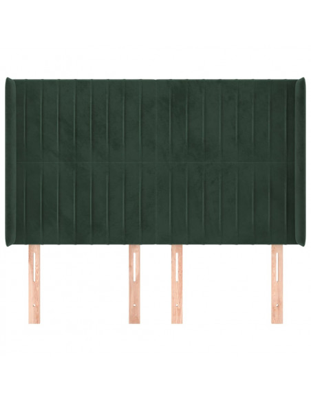 Testiera ad Orecchio Verde Scuro 147x23x118/128cm in Velluto