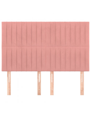 Testiere 4 pz Rosa 72x5x78/88 cm in Velluto