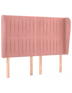 Testiera ad Orecchio Rosa 147x23x118/128 cm in Velluto 2