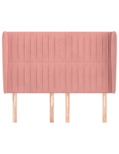 Testiera ad Orecchio Rosa 147x23x118/128 cm in Velluto