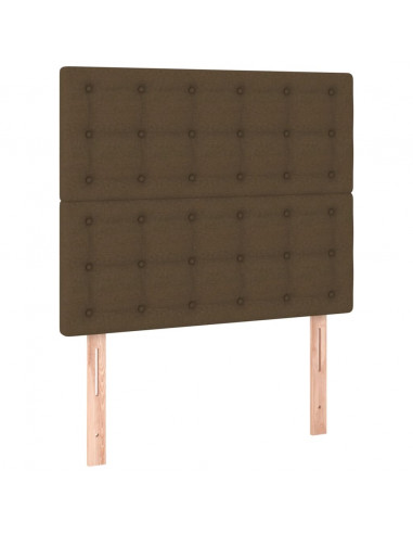 Testiera 2 pz Marrone Scuro 80x5x78/88 cm in Tessuto