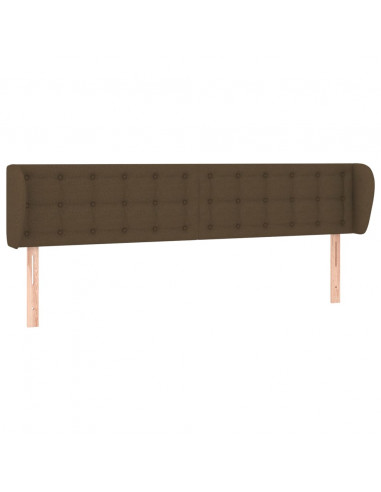 Testiera ad Orecchio Marrone Scuro 163x23x78/88 cm in Tessuto