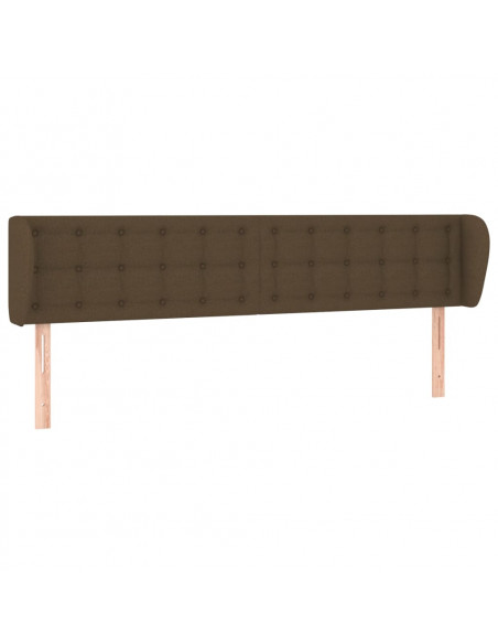 Testiera ad Orecchio Marrone Scuro 163x23x78/88 cm in Tessuto