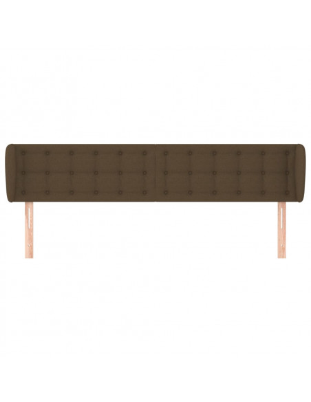 Testiera ad Orecchio Marrone Scuro 163x23x78/88 cm in Tessuto