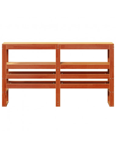 Testiera con Ripiani Marrone Cera 120 cm Legno Massello di Pino