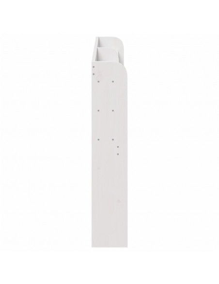 Testiera con Ripiani Bianca 140 cm in Legno Massello di Pino