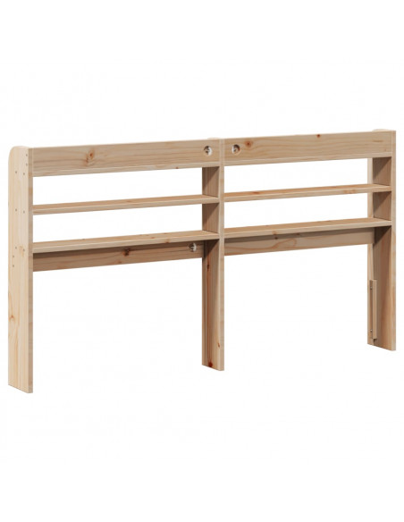 Testiera con Ripiani 120 cm in Legno Massello di Pino
