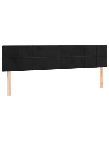Testiera 2 pz Nera 80x5x78/88 cm in Velluto