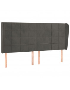 Testiera ad Orecchio Nera 163x23x118/128 cm in Velluto 2