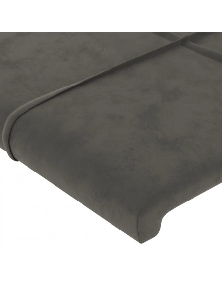 Testiera ad Orecchio Nera 163x23x118/128 cm in Velluto