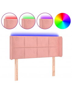 Testiera a LED Rosa 93x16x78/88 cm in Velluto 2