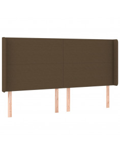 Testiera ad Orecchio Marrone Scuro 163x16x118/128 cm in Tessuto 2