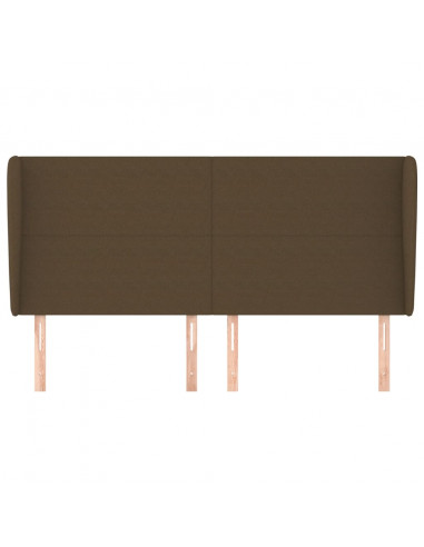 Testiera ad Orecchio Marrone Scuro 163x23x118/128 cm in Tessuto