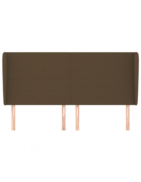 Testiera ad Orecchio Marrone Scuro 163x23x118/128 cm in Tessuto