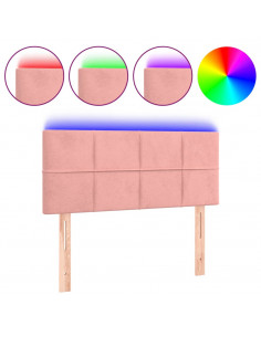 Testiera a LED Rosa 90x5x78/88 cm in Tessuto 2