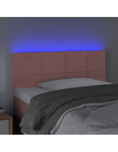 Testiera a LED Rosa 90x5x78/88 cm in Tessuto