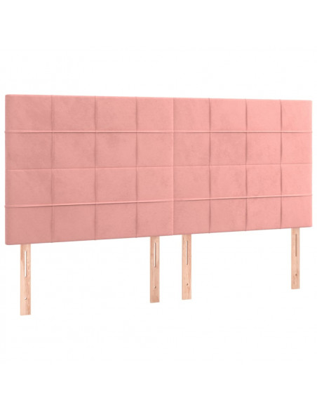 Testiera 4 pz Rosa 80x5x78/88 cm in Velluto