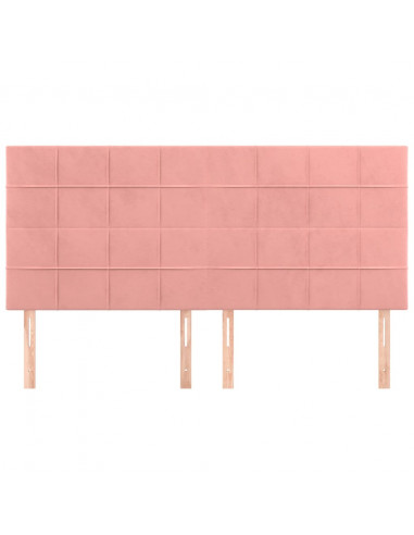 Testiera 4 pz Rosa 80x5x78/88 cm in Velluto