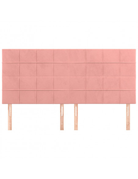 Testiera 4 pz Rosa 80x5x78/88 cm in Velluto