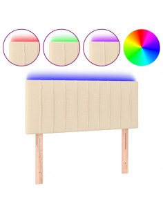 Testiera a LED Crema 90x5x78/88 cm in Tessuto 2