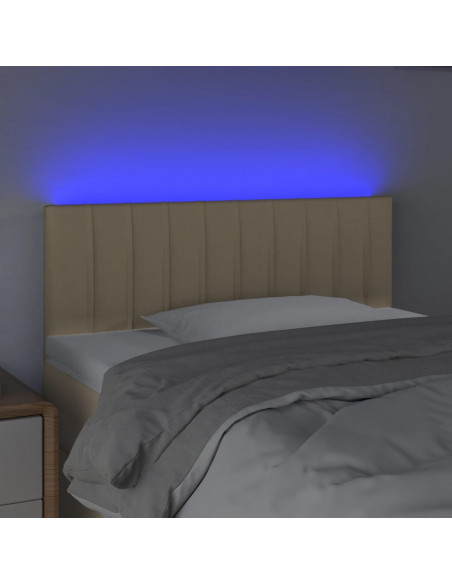 Testiera a LED Crema 90x5x78/88 cm in Tessuto