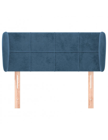 Testiera ad Orecchio Blu Scuro 103x23x78/88 cm in Velluto