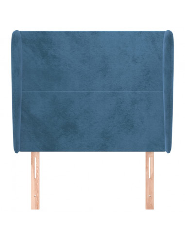 Testiera ad Orecchio Blu Scuro 83x23x118/128 cm in Velluto