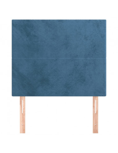 Testiera 2 pz Blu Scuro 80x5x78/88 cm in Velluto