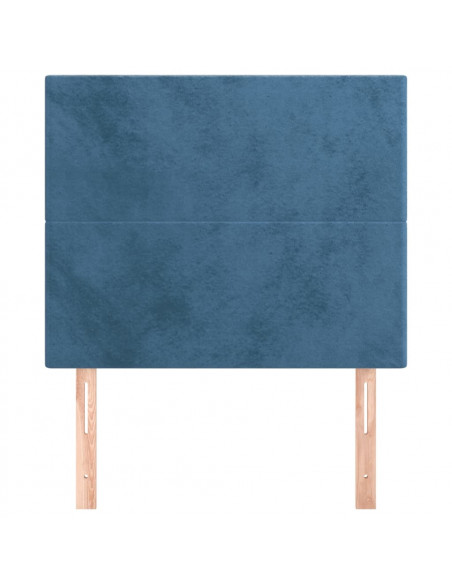 Testiera 2 pz Blu Scuro 80x5x78/88 cm in Velluto