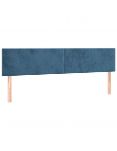 Testiera 2 pz Blu Scuro 80x5x78/88 cm in Velluto 2
