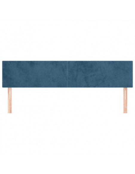 Testiera 2 pz Blu Scuro 80x5x78/88 cm in Velluto