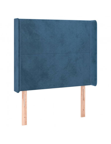 Testiera ad Orecchio Blu Scuro 83x16x118/128 cm in Velluto