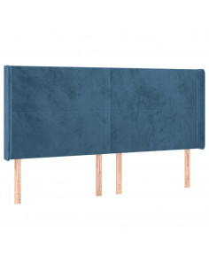 Testiera ad Orecchio Blu Scuro 163x16x118/128 cm in Velluto 2